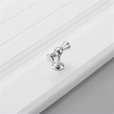 Imagem de Puxador de porta de guarda-roupa moderno simples de luxo de cobre puro, todo em cobre dourado, puxador de gaveta de furo único, prata brilhante 5470, CHINA