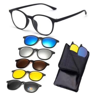 Imagem de Oculos De Grau + Clip On Troca Lente Encaixe Ima Adicional  - 20V, Pre