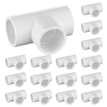 Imagem de 16 pacotes de encaixe de PVC de 2,5 cm, conector de cotovelo de tubo de grau de móveis de 3 vias para prateleira de PVC DIY