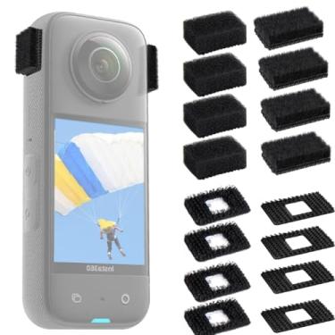Imagem de Protetor de vento de microfone para Insta 360 x 3/x4 - Para-brisas reduz ruídos de vento, filtro pop melhora a qualidade do som (4 peças peludas e 4 peças de espuma preta)