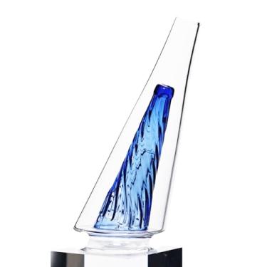 Imagem de Acessórios de fixação de vidro, mini vaso de espiral, topo de substituição profissional para decoração de mesa (fio azul)