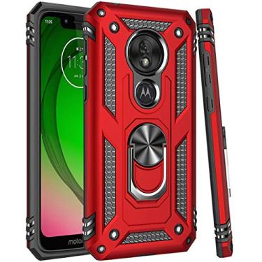 Imagem de Zoeirc Capa para Moto G7 Play/para Moto G7 Optimo (XT1952DL), capa protetora magnética para Motorola Moto G7 Play (vermelho)