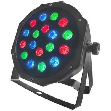 Imagem de Canhão Refletor Par 64 18 Leds Cree 1w Rgb Dmx Strobo Festas - BRIWAX