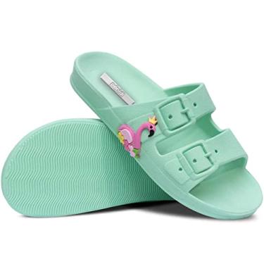 Imagem de Sandália Infantil Feminino Menina Nº 25 ao 40 Chinelo Flamingo Moda Slide 12.60 (Verde, BR, Adulto, Numérico, 38)