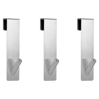 Imagem de 3 Mini Ganchos Inox 12,8cm Para Cozinha, Vidro E Banheiro - Gadstore