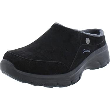 Imagem de Skechers Mula feminina Easy Going-Latte-Twin Gore sem cadarço nas costas, Preto/cinza, 9 Wide
