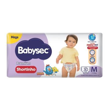 Imagem de Fralda Shortinho Babysec Premium Tamanho M com 30 Fraldas Descartáveis
