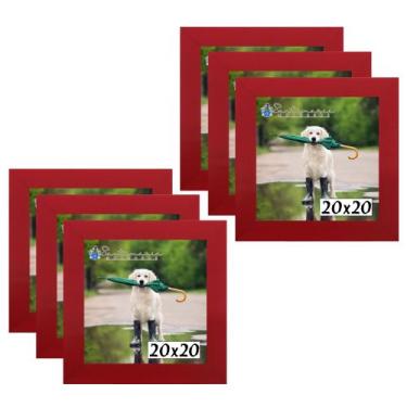 Imagem de Kit 6 Porta Retrado Molduras 20x20 Vermelho - Santamaria Molduras