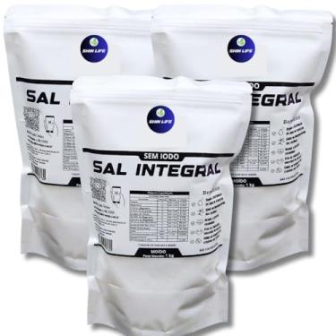 Imagem de Sal Marinho Integral Zero Iodo 3kg Salinas Mossoró Moído