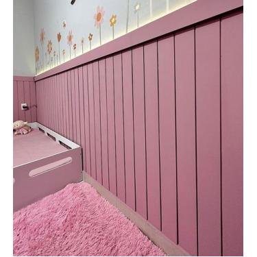 Imagem de Kit 20 Paineis Ripas Shiplap MDF CRU 3mm Decoração Moderna 3D Decorati