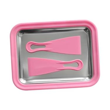 Imagem de Ｂｅｓｇａ Sorvete de sorvete Sorvete de sorvete Plate de placa fria Máquina de iogurtes de verão fácil de limpar com 2 espátulas para servir macio, Rosa