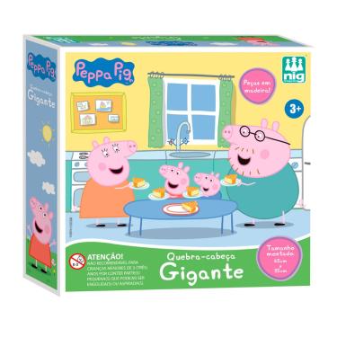 Imagem de Quebra-cabeça Grande 16 Peças Peppa Pig De Madeira - Nig Brinquedos