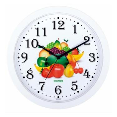 Imagem de Relógio de parede redondo de frutas para sala e cozinha novo - Ambient