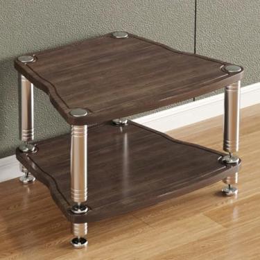 Imagem de WUHUQN Suporte de mídia, rack de áudio dividido com absorção de choque, suporte de áudio DVD portátil multicamadas, gabinete estéreo aberto, adequado para suporte de TV de vídeo/DJ/disco de teatro