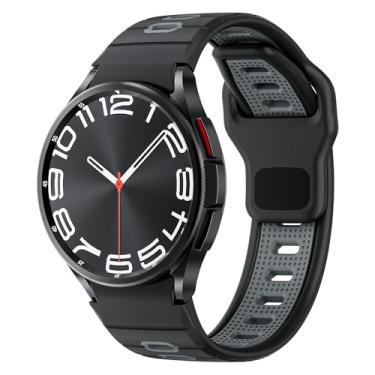 Imagem de Pulseira de silicone resistente para Samsung Galaxy Watch 7 6 5 4 FE de 40 mm e 44 mm/Galaxy Watch 6 Classic de 47 mm e 43 mm/Watch 4 Classic de 46 mm e 42 mm para Samsung Watch 5 Pro de 45 mm