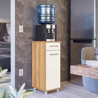 Imagem de Balcão Simples 01 Porta e 01 Gaveta Isis Freijó Off White Nicioli