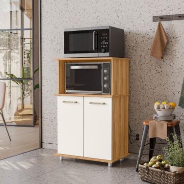 Imagem de Balcão para Micro-ondas e Forno Isis Freijó Off White Nicioli