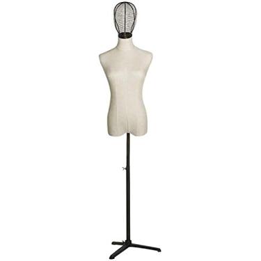 Imagem de CUTPOIY Corpo de manequim, manequim de torso manequim formas de torso de cocar janela de casamento exibição modelo aviões loja de roupas manequins feminino (B médio)