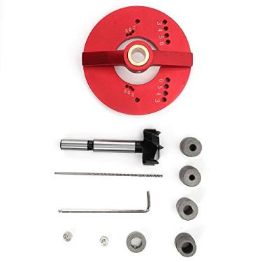 Imagem de Localizador de Perfurador de Guia de Broca de 35 Mm, Liga de Alumínio, Resistente para Gabarito de Pino de Passador Vertical Com Linha Central, Ferramenta de Carpintaria para