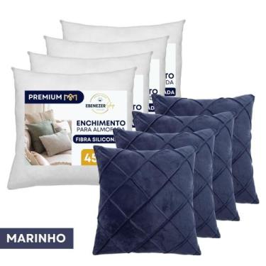 Imagem de Kit 4 Enchimento de Almofada 45x45 Refil Antialérgico Fibra Siliconada