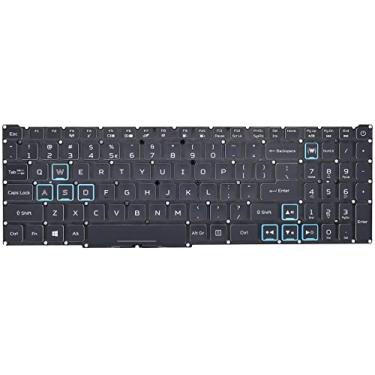 Imagem de Teclado de substituição para laptop Acer Nitro 5 AN515-45 AN515-54 AN515-55 AN515-57 AN515-58 AN517-51, Predator Helios 300 PH315-52 PH315-53 PH317-53 preto com RGB Layout dos EUA retroiluminado