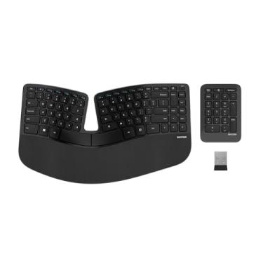 Imagem de Incase Teclado ergonômico Sculpt – Projetado pela Microsoft – Design de teclado dividido, apoio para as mãos, layout contornado, botão Windows com um toque, criptografia AES de 128 bits, inclui