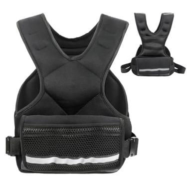 Imagem de Colete masculino com peso de 2,3 kg/4,5 kg, ajustável, com faixa refletiva, colete ponderado para mulheres, para treino, treinamento de força, corrida, fitness, musculação, perda de peso,