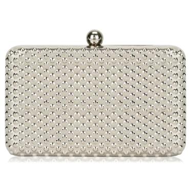 Imagem de Milisente Bolsas femininas metálicas metálicas para festa nupcial geométrica à noite bolsas de mão formais para coquetel (D08B prata), 08b - prata