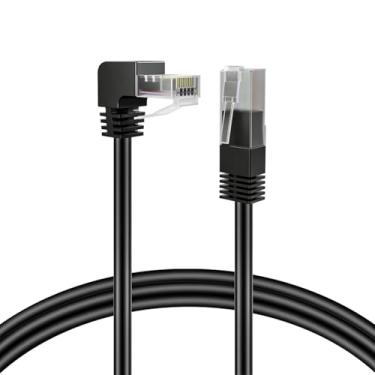 Imagem de Cabo Ethernet TNP Cat6 (Ângulo direito para baixo) - conector de rede RJ45 90 graus 500 MHz 10 Gigabit banhado a ouro cabo LAN para jogos e computadores com Smart TV Xbox One, 6 Feet