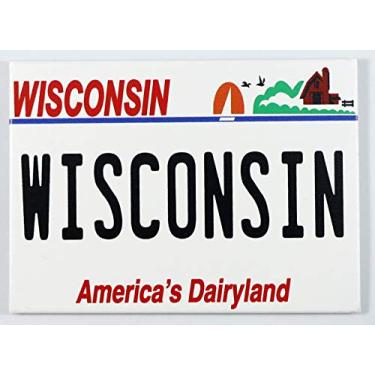 Imagem de Wisconsin License Plate Fridge Collector's Souvenir Magnet 2.5" X 3.5"