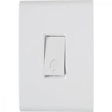 Imagem de Conjunto 4X2 Com 1 Pulsador Campainha Liz 10 A 250 V Branco