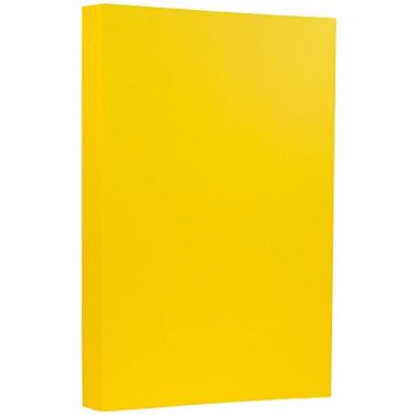 Imagem de Cartolina de tamanho legal JAM Paper 21 x 35 cm - Brite Hue, Amarelo, 50 Sheets