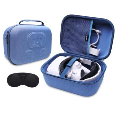 Imagem de L LTGEM Capa De Realidade Virtual Compatível Com Oculus Meta Quest 3S/3 6, Versão Oficial Original/Alça Elite, Acessórios Para Controle Toque, Adequada Armazenamento Em Casa E Viagens (Azul)