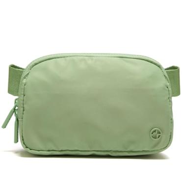 Imagem de Pander Pochete Com Zíper Bidirecional, De Nylon Para Mulheres, Impermeável, Bolsa Transversal Alça Ajustável. (Aspargos Verdes)