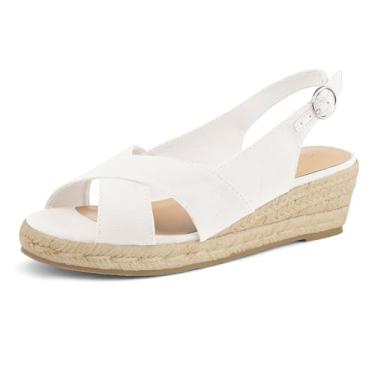 Imagem de mysoft Sandálias Femininas De Alpargatas, Plataforma Baixa, Bico Aberto, Tira No Tornozelo, Cruzadas, Sem Cadarço, Sapatos Verão