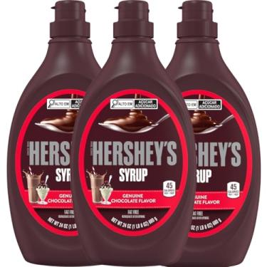 Imagem de 3 Calda Syrup Chocolate Hersheys 680g Importada Cobertura