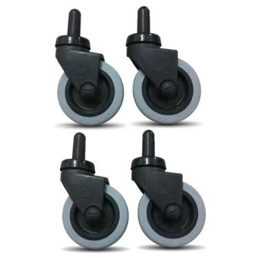 Imagem de Kit 4 roda rodizio completo para carrinhos bralimpia rd3pro