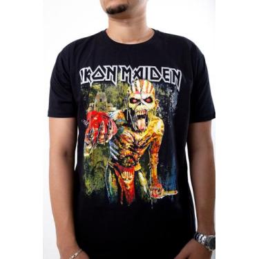 Imagem de Camiseta Iron Maiden Coração Camisa Estampada Básica Unissex - Glev.Co