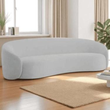 Imagem de Sofá 3 Lugares Orgânico Luxo Recepção Sala de Estar e TV Amore 200cm L