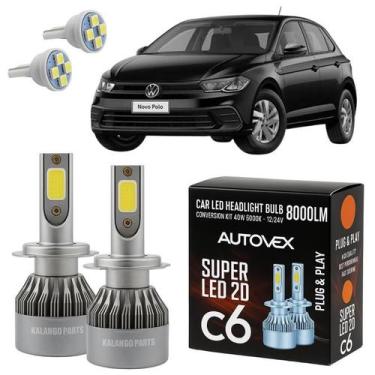 Imagem de Luz Farol Baixo H7 LED Polo 2018 Em Diante Iluminação Forte - Autovex