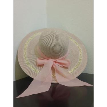 Imagem de Chapéu Feminino Floppy Chic Bordado  - TDG Store, Rosa bebê