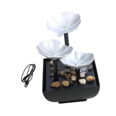 Imagem de Generic Fonte de água de mesa Fonte de mesa LED Ornamento Decoração Cachoeira interna para entrada Relaxamento ao ar livre Quarto