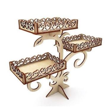 Imagem de Árvore Porta Doces Ou Fruteira 3 Andares Em Mdf