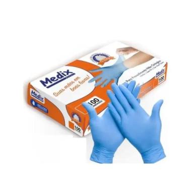 Imagem de Luva nitrilica s po azul tam g 100un 12032 -medix