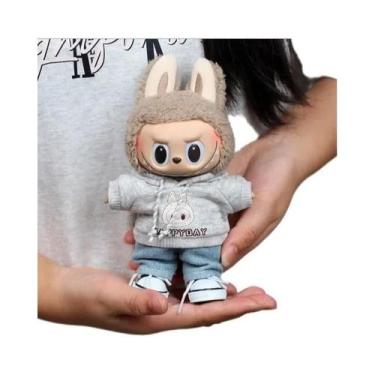 Imagem de Mini Boneca De Pelúcia De 17cm, Acessórios De Roupa, Macacão Xadrez Pa