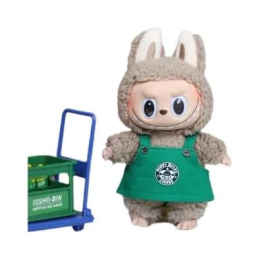 Imagem de Mini Boneca De Pelúcia De 17cm, Acessórios De Roupa, Macacão Xadrez Pa