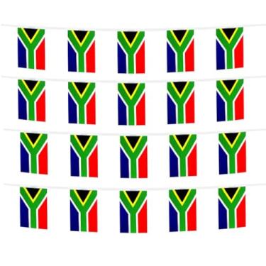 Imagem de FFILL Corda de bandeira da África de 6 metros e 20 bandeiras, mini bandeira da África do Sul, para decoração de festas, lojas e bares e celebração do Dia Internacional. Bandeiras nacionais com tema de