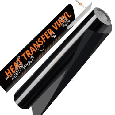 Imagem de HTVRONT Rolo De Vinil Htv Preto - 12" X 10 Pés Para Passar A Ferro Em Todas As Máquinas Corte, Rolos Transferência Calor Camisetas Fáceis Cortar E Com Design Remoção Ervas Daninhas