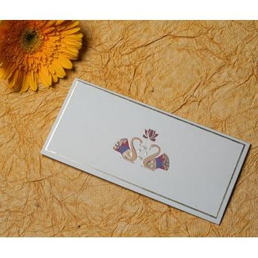 Imagem de Envelope Shagun na cor pistache com cisnes dourados | 18,4 cm x 9 cm | Pacote com 20 | Envelopes para dinheiro | Para presente de negócios, Natal, casamentos, Diwali, aniversário e festivais