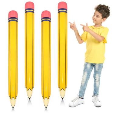 Imagem de Lápis infláveis, balão de volta às aulas, 112 cm, 4 unidades - Denylo 